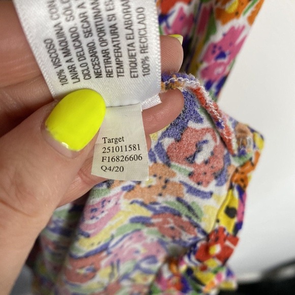 RIXO FOR TARGET FLORAL MULTICOLOR PUFF SLEEVE MAXI DRESS Size 2 - Picture 3 of 6